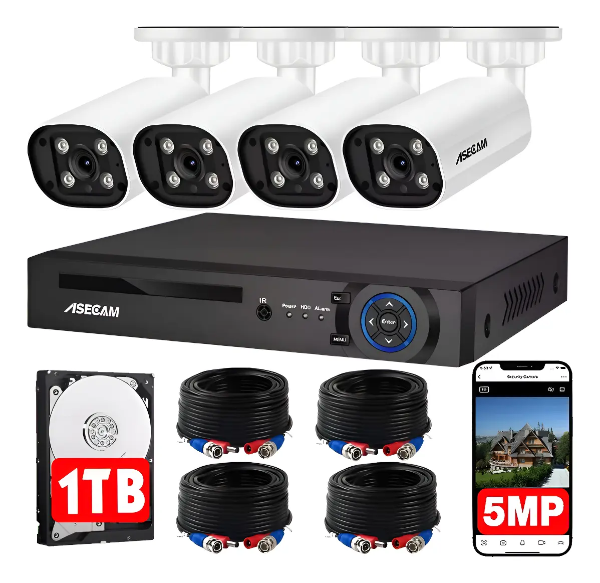 Kit de cámaras de seguridad ASECAM — Paquete Avanzado Ultra Visión